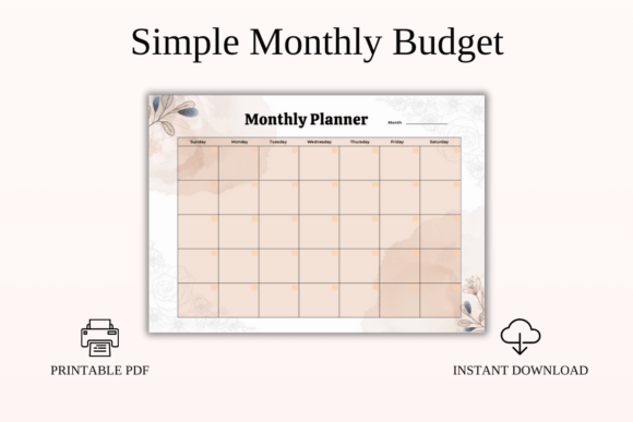 Download Simple Monthly Budget Tracker Printable - Premium Resources