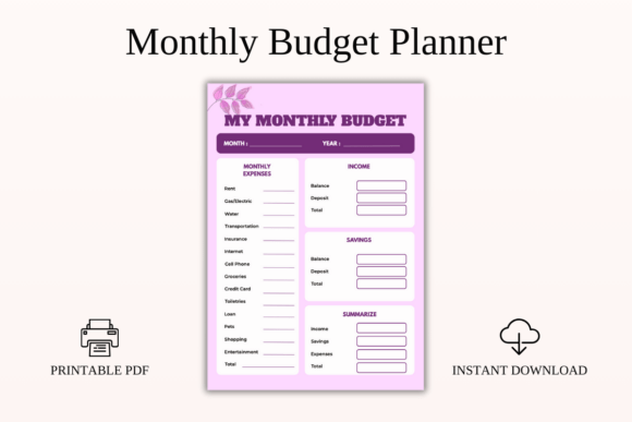 Download Modern Monthly Budget Planner Printable - Premium Resources