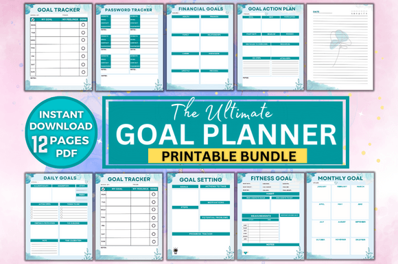 Download Printable Goal Planner Bundle - Premium Bundle