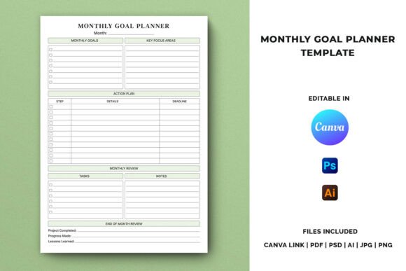 Download Monthly Goal Planner Template - Premium Resources